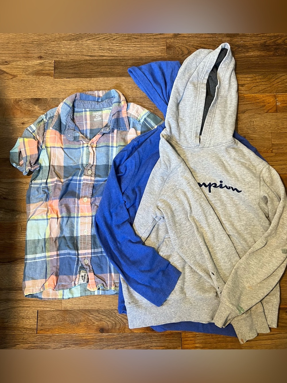 Boys Damaged Bundle Size 10 8/10 Long Sleeve Button Down Champion Hoodie